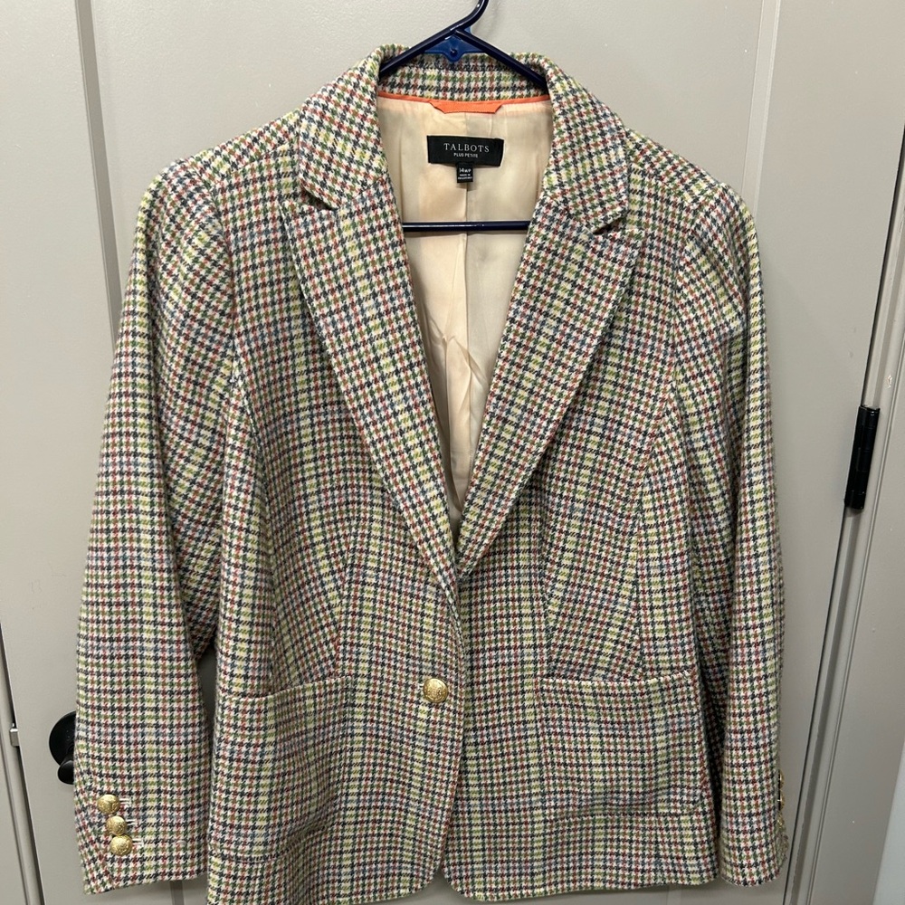 Talbots Women's Houndstooth Blazer in Multicolor